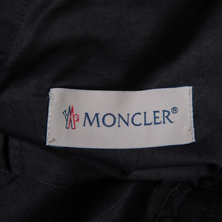 Pre Owned Moncler Black Cotton Drawstring Detail Pants XL