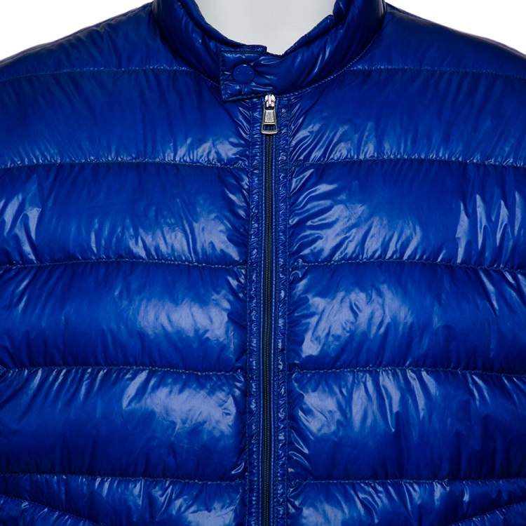 Pre Owned Moncler Blue Synthetic Quilted Acorus Jacket XXL