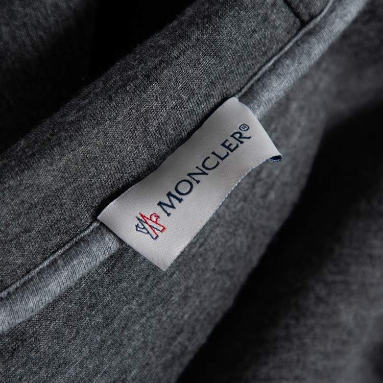 مملوكة مسبقًا Moncler Grey Wool & Quilted Synthetic Zip Front Hooded Maglia Jacket M