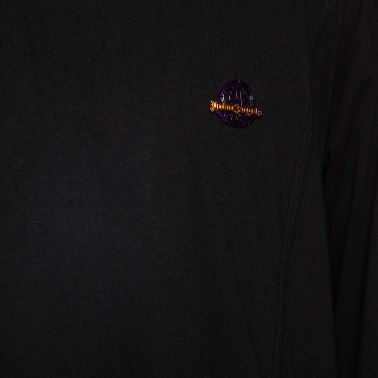 Pre Owned Moncler X Palm Angels Black Cotton Logo Embossed Long Sleeve T-Shirt L