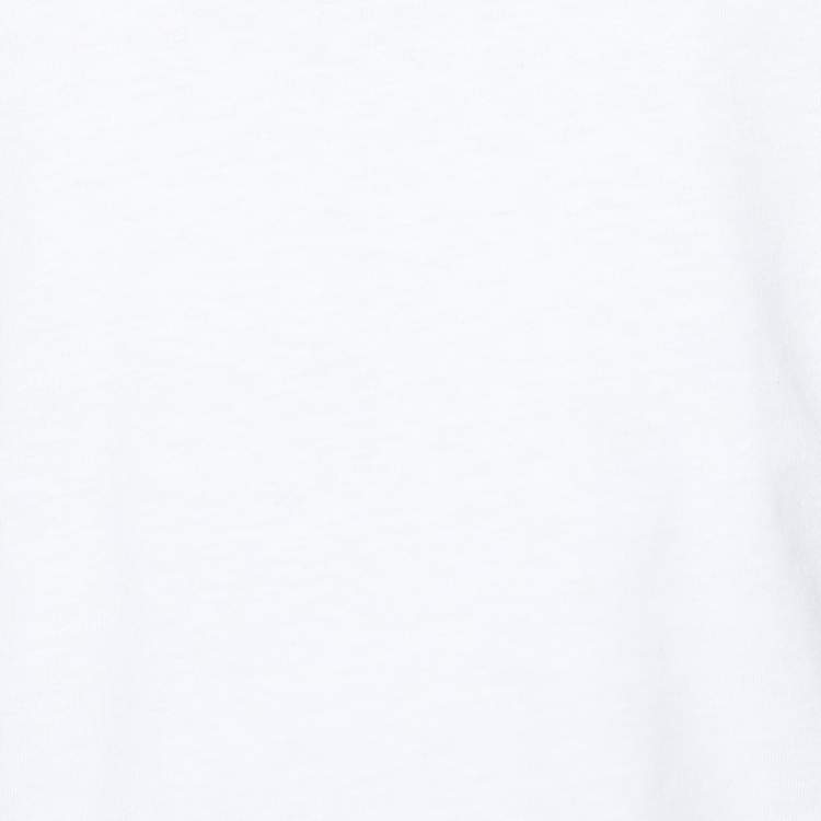 Pre Owned Moncler White Logo Printed Cotton Roundneck T-Shirt S