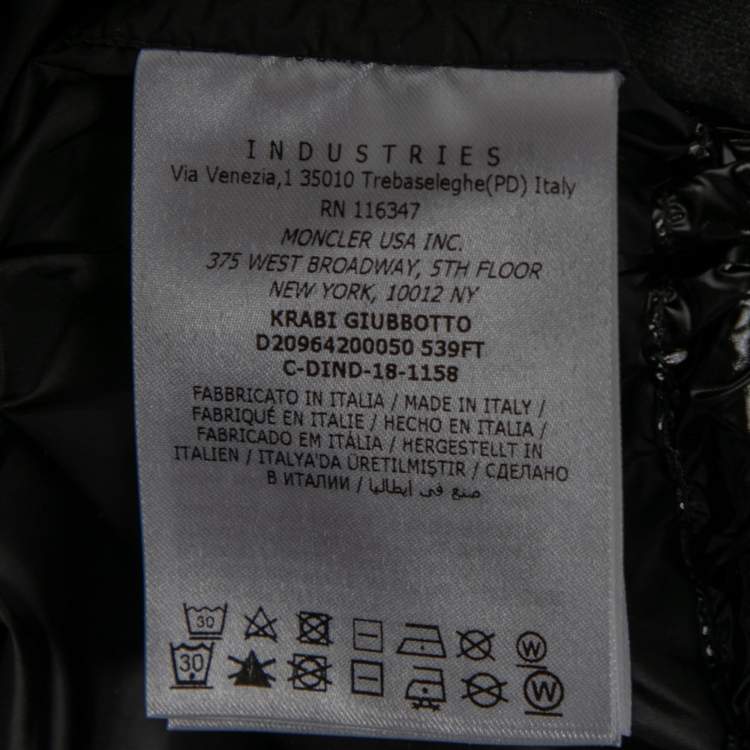 Pre Owned Moncler x Palm Angels Black Synthetic Hooded Parka XS