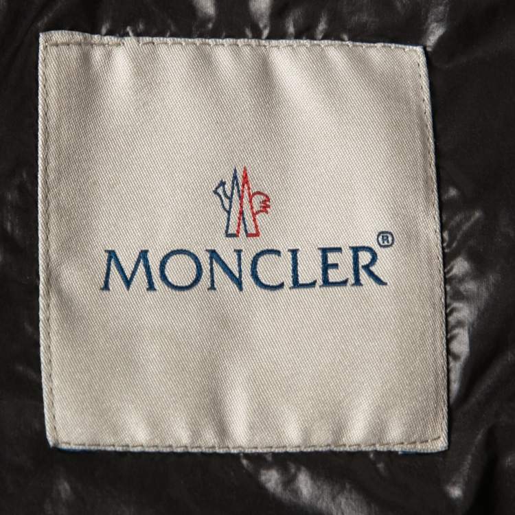 Pre Owned Moncler Grey Quilted Synthetic Zip Front Jacket M