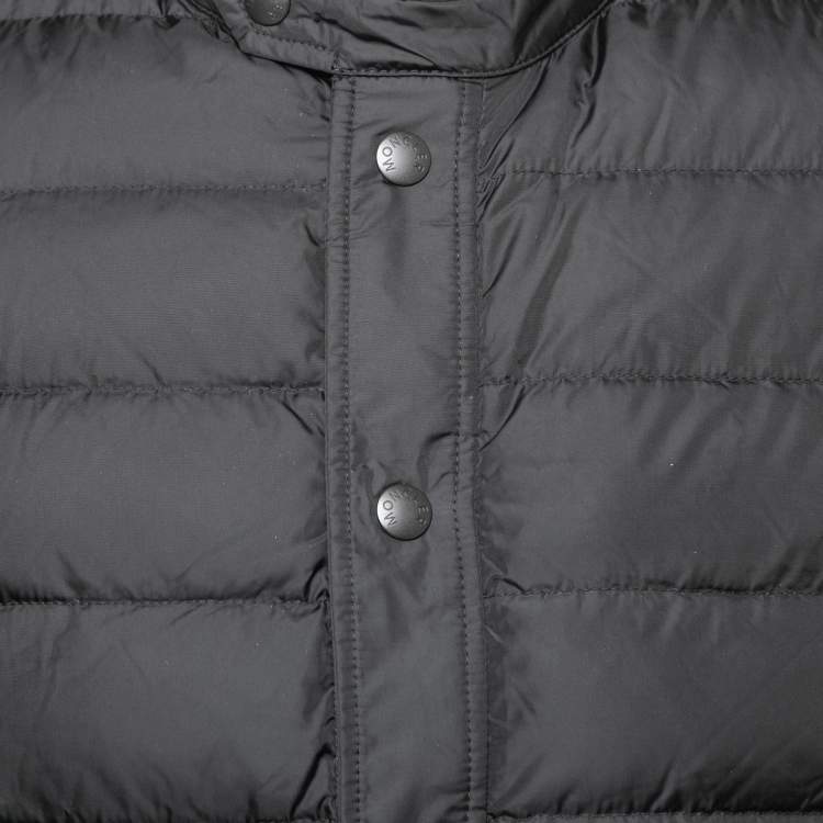 Pre Owned Moncler Black Quilted Synthetic Puffer Jacket L