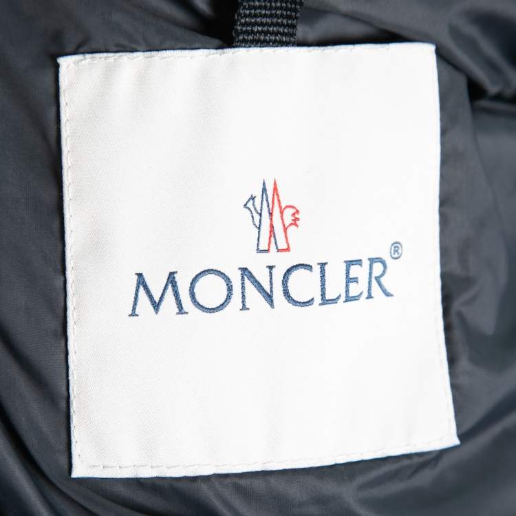 Pre Owned Moncler Navy Blue Synthetic Down Puffer Jacket M