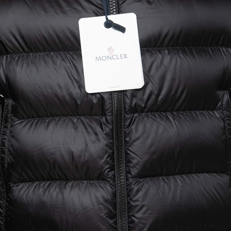 Pre Owned Moncler Black Synthetic Salzman Down Puffer Jacket L