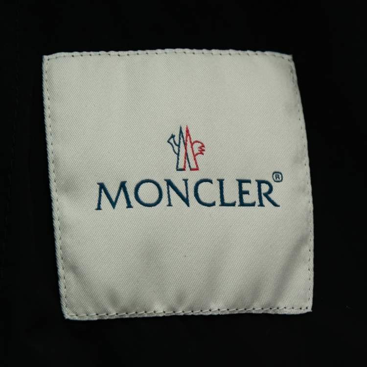 Pre Owned Moncler Black Down Synthetic Acorus Zip Front Jacket 4XL