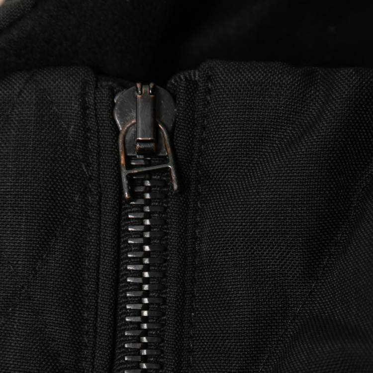 Pre Owned Moncler Black Synthetic Diamond Quilted Down Jacket L