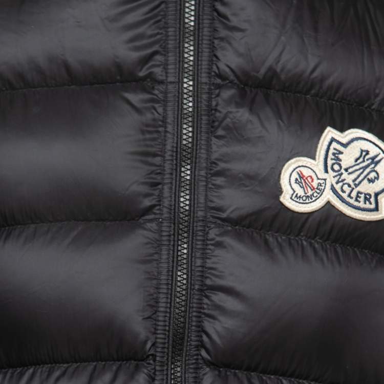 Pre Owned Moncler Black Synthetic Quilted Down Hooded Puffer Jacket M 