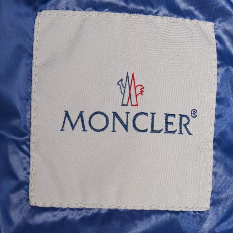 Pre Owned Moncler Blue Synthetic Quilted Lightweight Jacket L