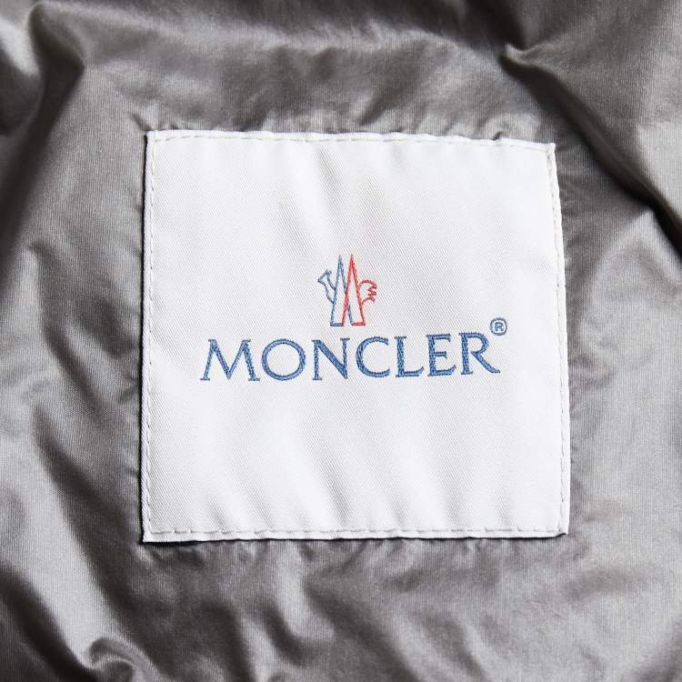 Pre Owned Moncler Dark Beige Synthetic Quilted Garin Jacket L