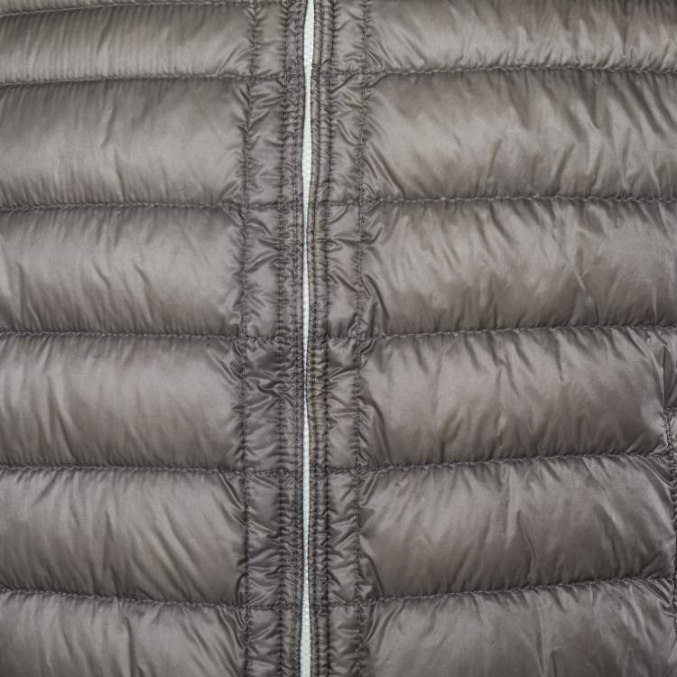 Pre Owned Moncler Dark Beige Synthetic Quilted Garin Jacket L