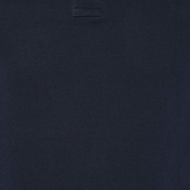 Pre Owned Moncler Navy Blue Cotton Pique Polo T-Shirt S