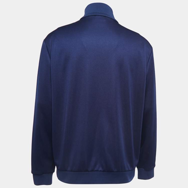 Moncler Navy Blue Striped Logo Patch Zip Up Jacket XL Moncler | TLC