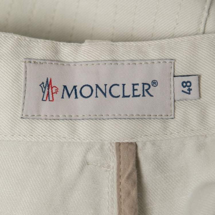 Pre Owned Moncler Beige Denim Bermuda Shorts M