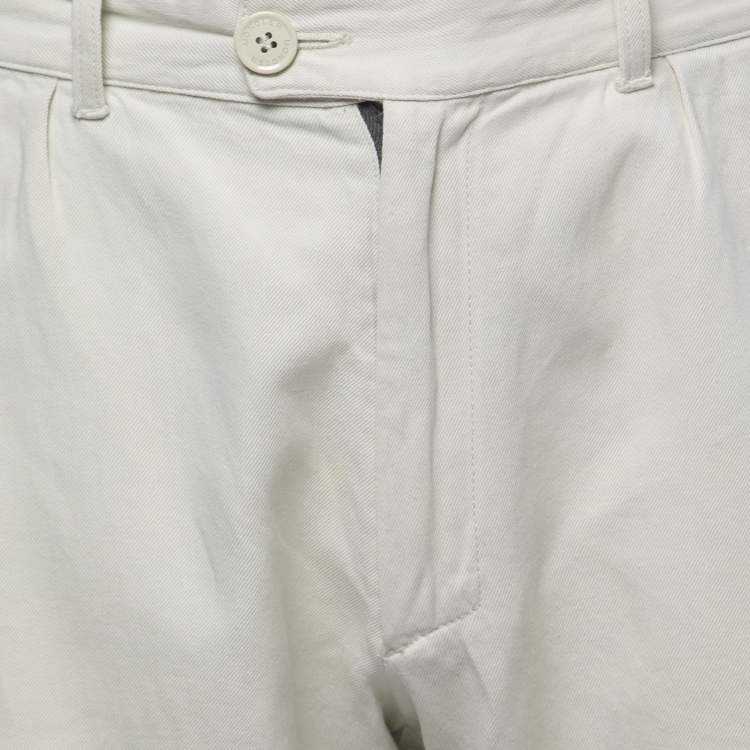 Pre Owned Moncler Beige Denim Bermuda Shorts M