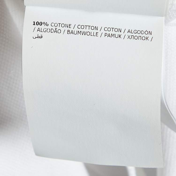 Pre Owned Moncler White Cotton Pique Logo Sleeve Trim Polo T-Shirt XXL