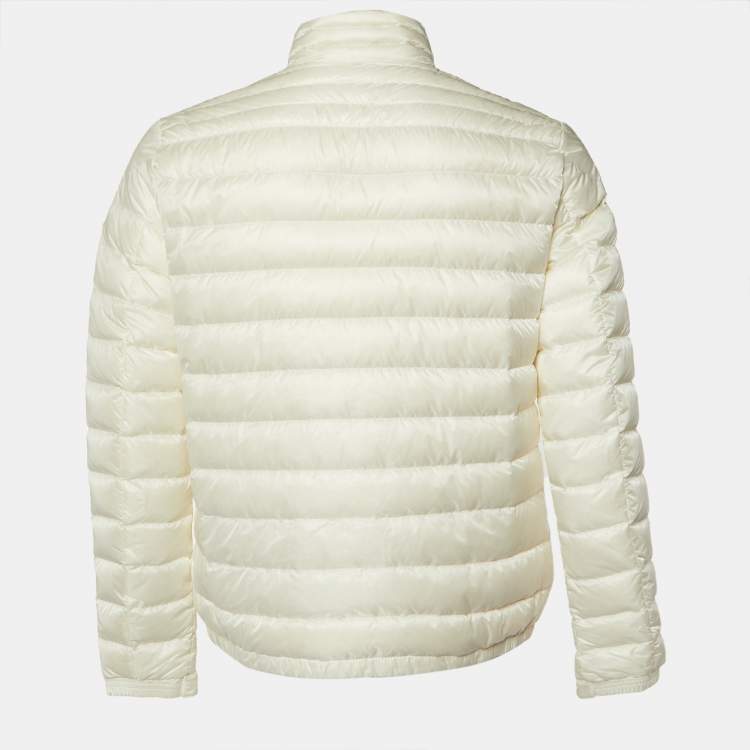 Pre Owned Moncler White Quilted Synthetic Daniel Jacket L