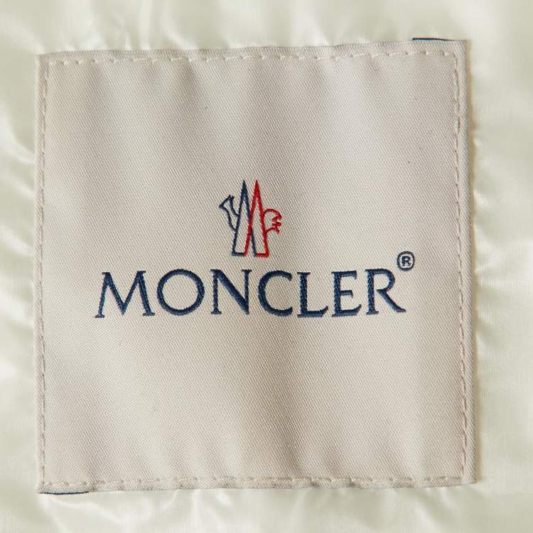 Pre Owned Moncler White Quilted Synthetic Daniel Jacket L
