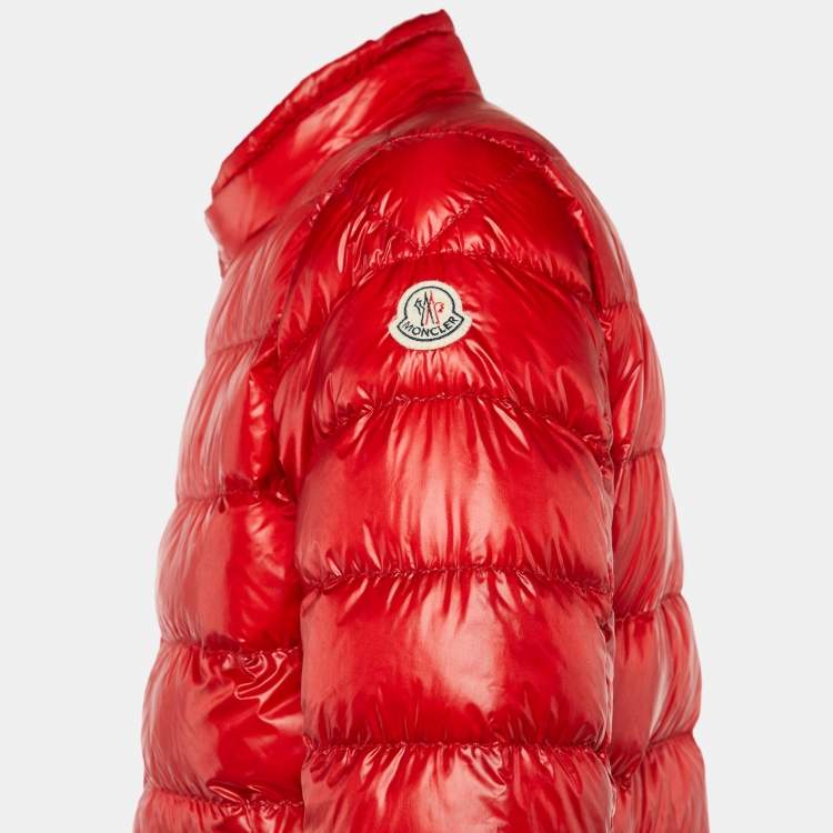 Pre Owned Moncler Red Synthetic Quilted Acorus Jacket XL