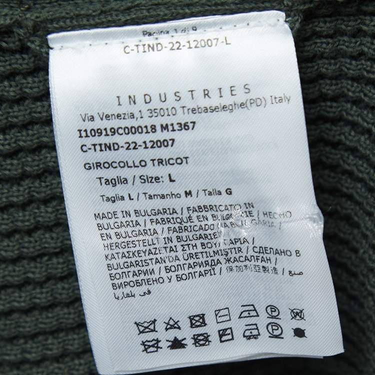Pre Owned Moncler Green Waffle Knit Jumper L