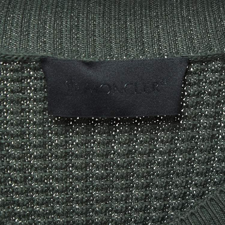 Pre Owned Moncler Green Waffle Knit Jumper L