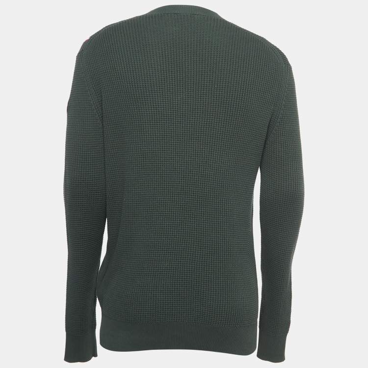Pre Owned Moncler Green Waffle Knit Jumper L