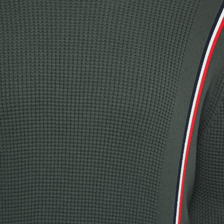 Pre Owned Moncler Green Waffle Knit Jumper L