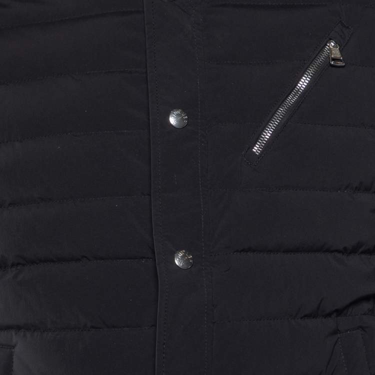 Pre Owned Moncler Black Down Nestor Short Jacket L