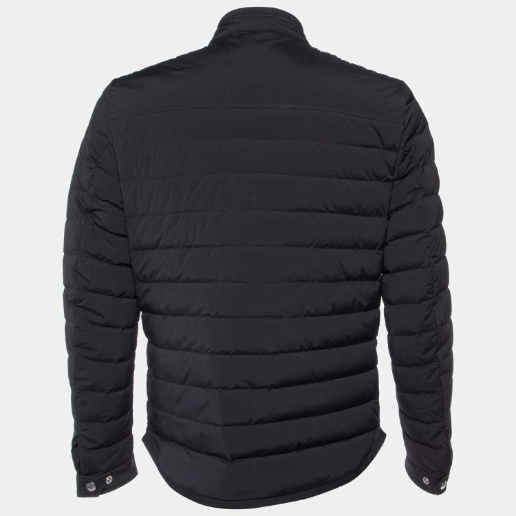 Pre Owned Moncler Black Down Nestor Short Jacket L