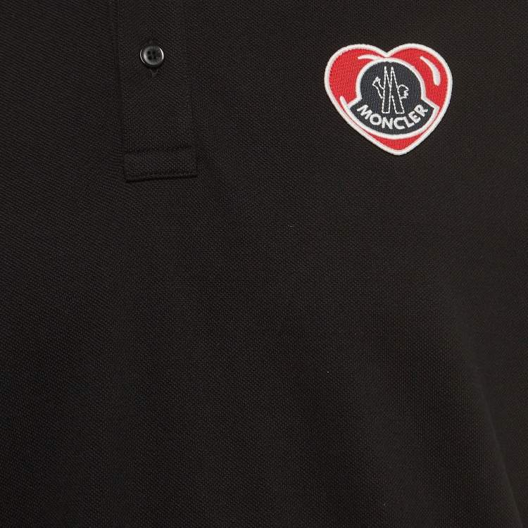 Pre Owned Moncler Black Cotton Logo-Patch Detail T-Shirt M