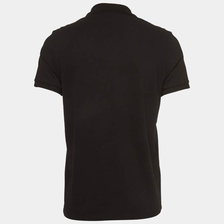 Pre Owned Moncler Black Cotton Logo-Patch Detail T-Shirt M
