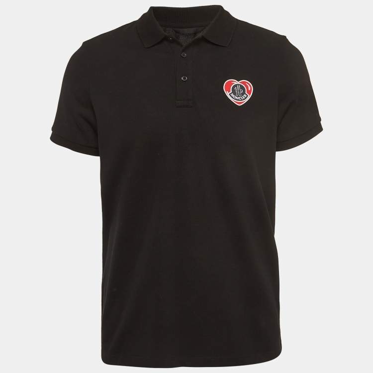 Pre Owned Moncler Black Cotton Logo-Patch Detail T-Shirt M