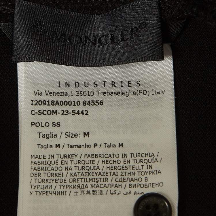 Pre Owned Moncler Black Cotton Logo-Patch Detail T-Shirt M
