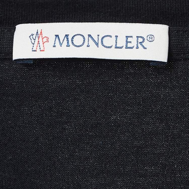 Pre Owned Moncler Black Cotton Short Sleeve T-Shirt M