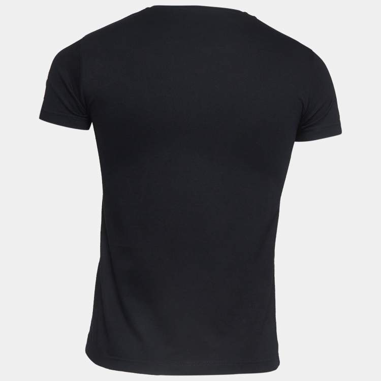 Pre Owned Moncler Black Cotton Short Sleeve T-Shirt M