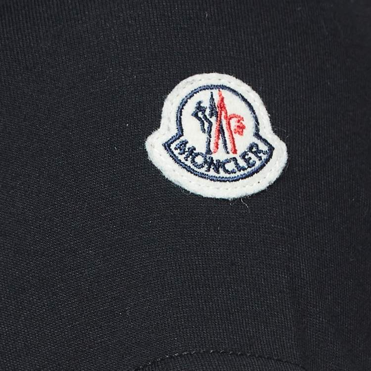 Pre Owned Moncler Black Cotton Short Sleeve T-Shirt M