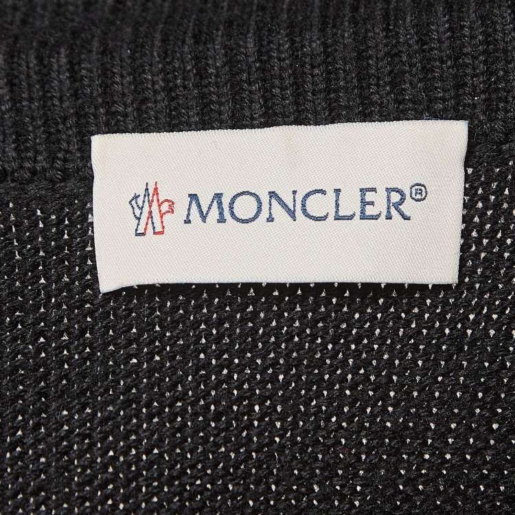 Pre Owned Moncler Black Wool Knit Turtleneck Sweater L