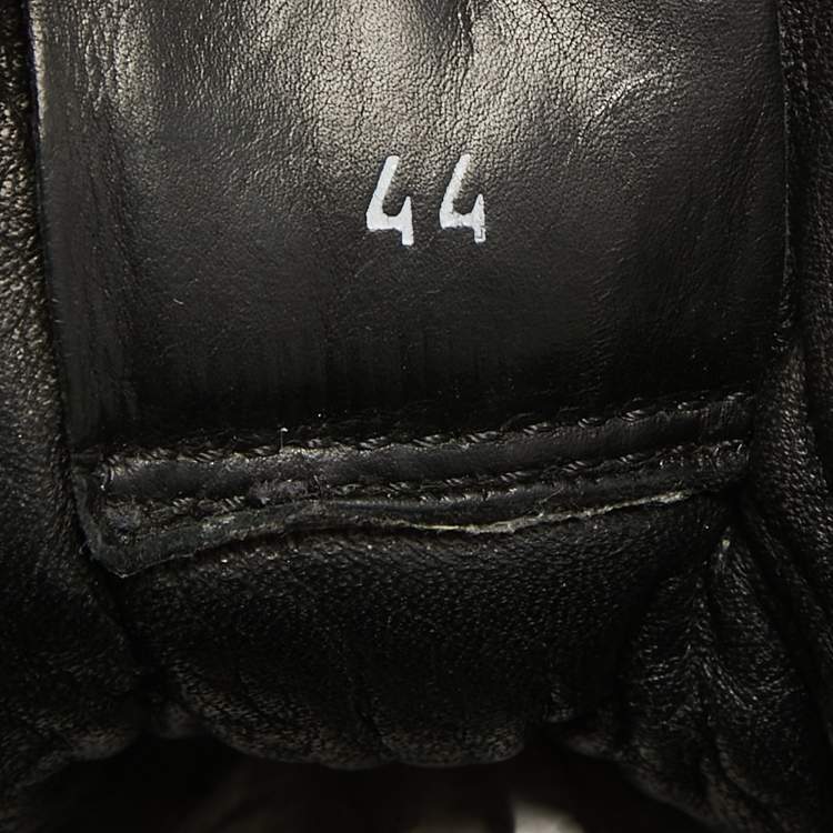 Pre Owned Moncler Black Leather High Top Sneakers Size 44