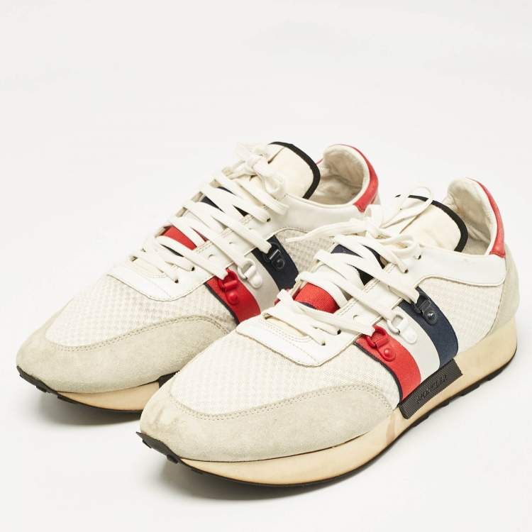 Pre Owned Moncler Multicolor Fabric and Suede Lace Up Sneakers Size 45