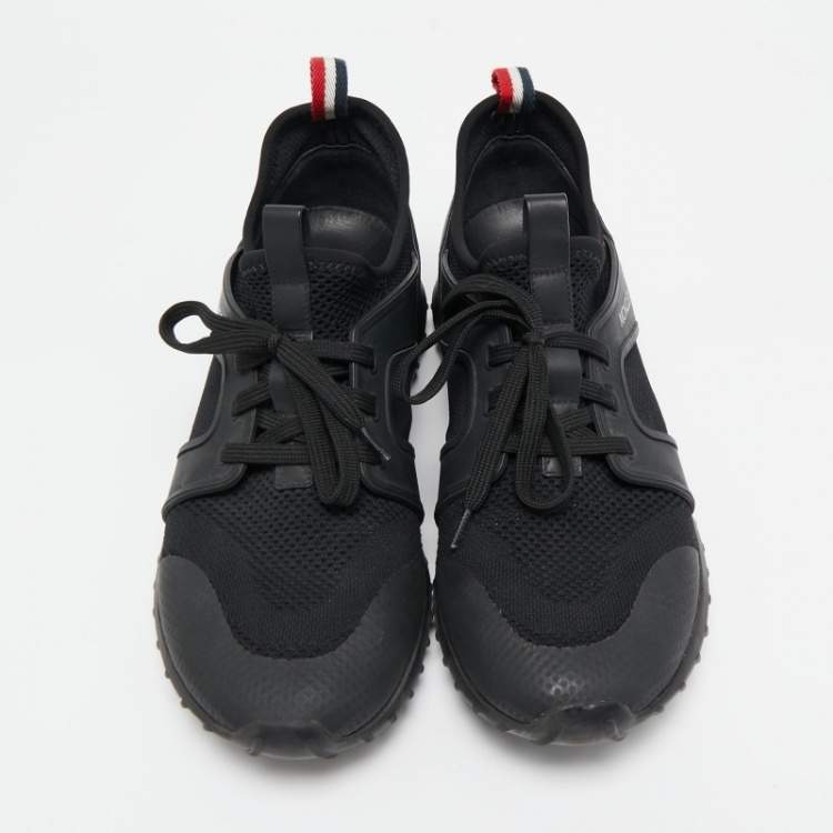 Pre Owned Moncler Black Neoprene And Rubber  Emilien Lace-Up Sneakers Size 42