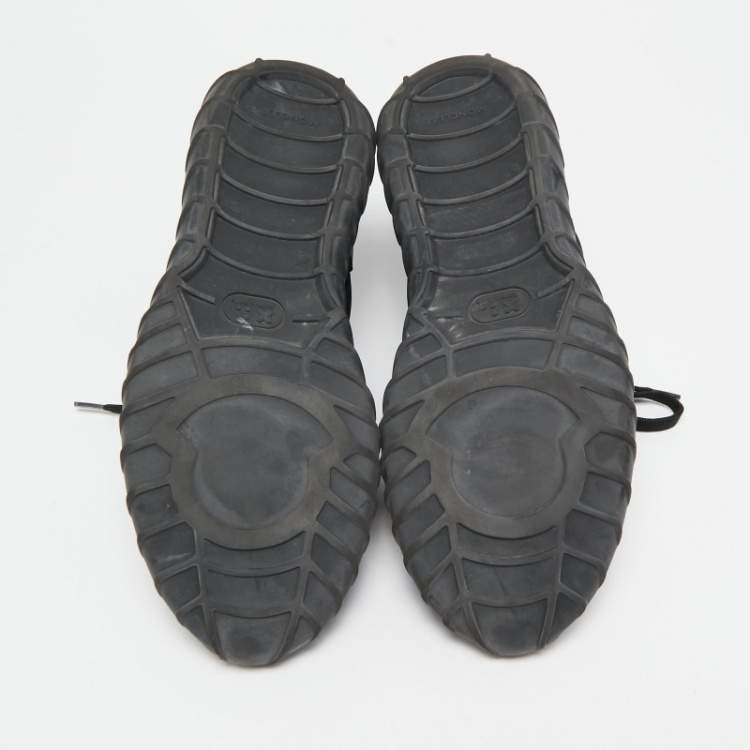Pre Owned Moncler Black Neoprene And Rubber  Emilien Lace-Up Sneakers Size 42