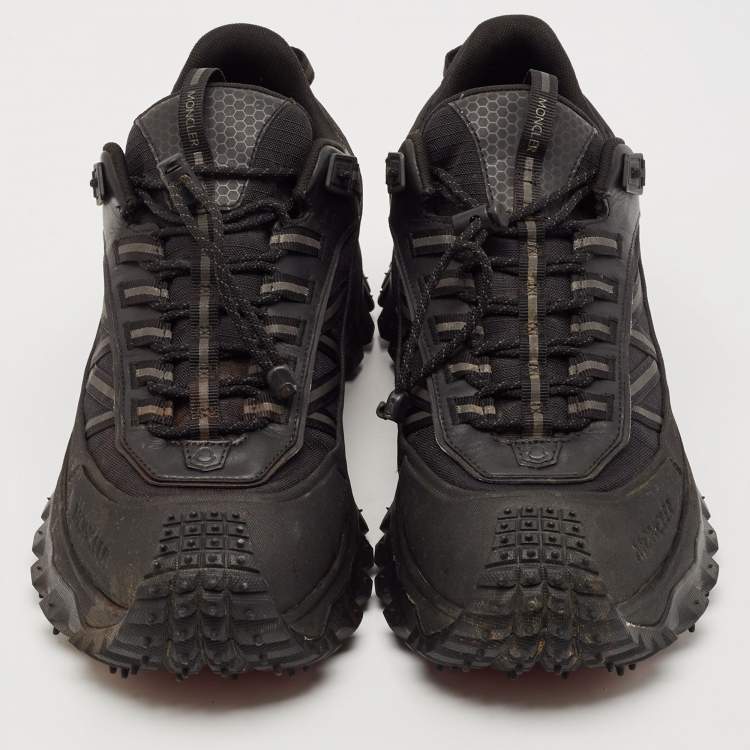 Pre Owned Moncler Black Canvas and Leather Trailgrip GTX Sneakers Size 45