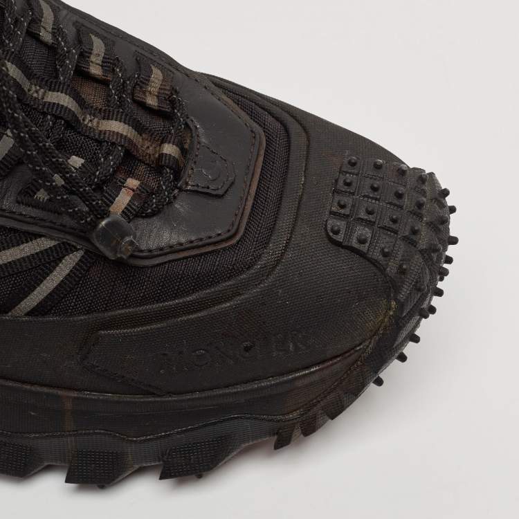 Pre Owned Moncler Black Canvas and Leather Trailgrip GTX Sneakers Size 45