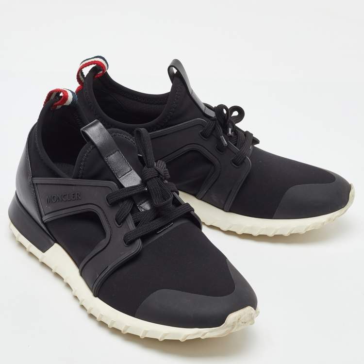 Pre Owned Moncler Black Neoprene and Rubber Emilien Lace Up Sneakers Size 41.5