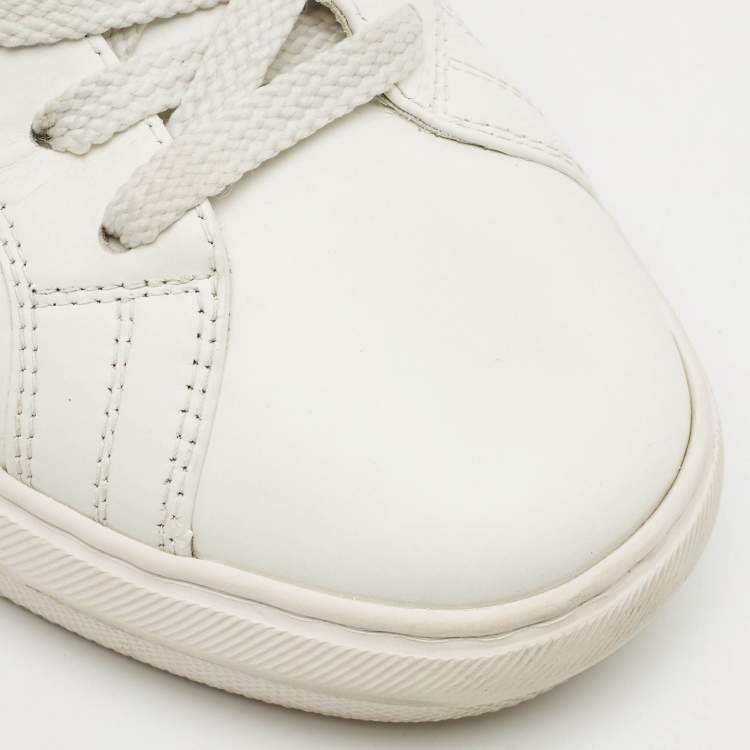 Pre Owned Moncler White Leather New Monaco Sneakers Size 42