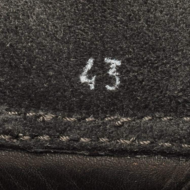 Pre Owned Moncler Lyon Size 43 Grey Suede High Top Sneakers