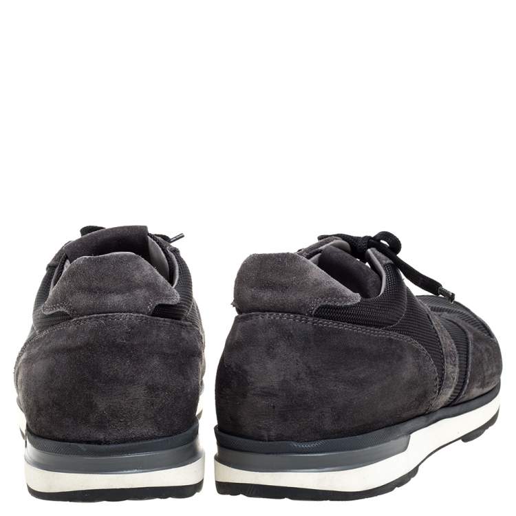 Pre Owned Moncler Black Mesh and Suede Lace Up Sneakers Size 42