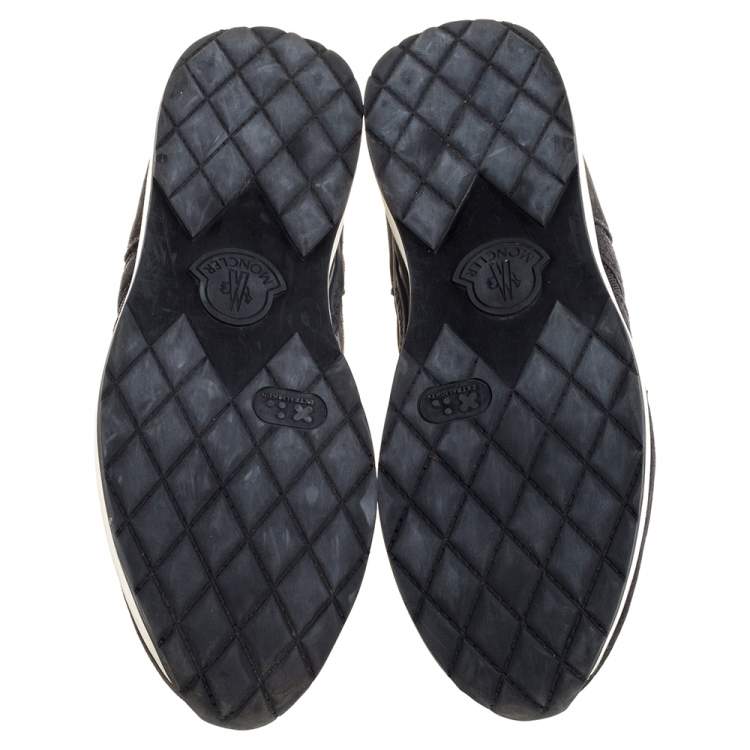 Pre Owned Moncler Black Mesh and Suede Lace Up Sneakers Size 42
