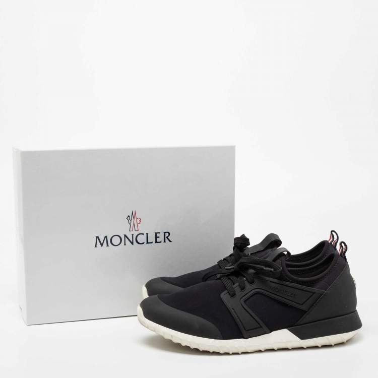Pre Owned Moncler Black Neoprene And Rubber  Emilien Lace-Up Sneakers Size 41